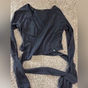 Target Long-Sleeve Black Wrap Top